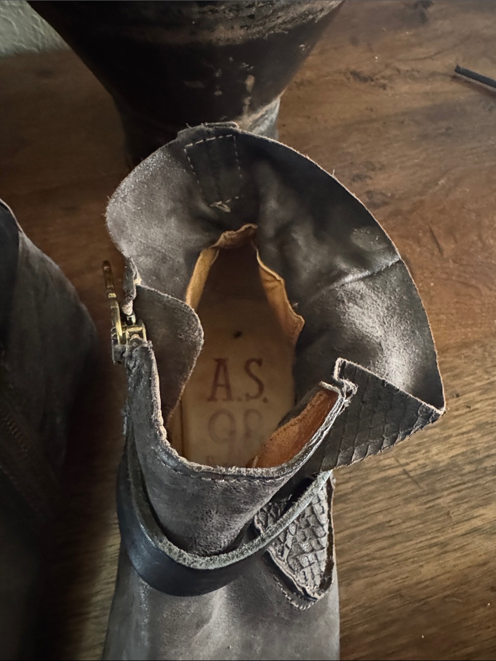 A.S.98 Men's Fold-Over Chukka Boots in Olive Brown